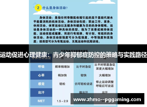 运动促进心理健康:青少年抑郁症防控的策略与实践路径 运动促进心理健康:青少年抑郁症防控的策略与实践路径